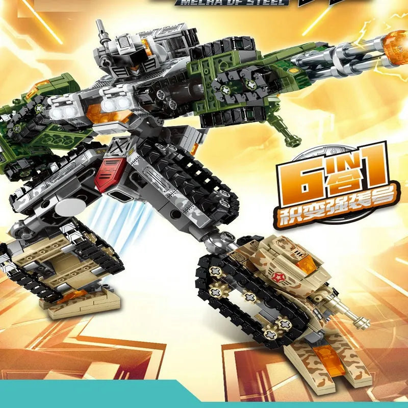 Building Blocks Transformers Mechanical Robot Tank Fighter Bricks Toy - 2