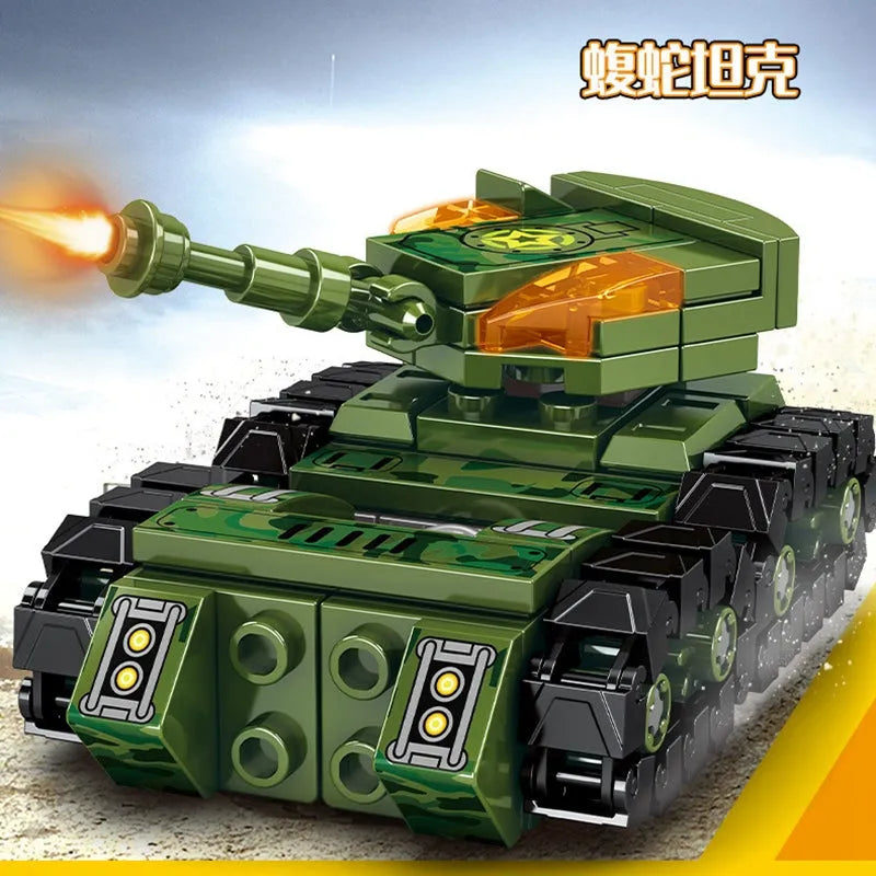 Building Blocks Transformers Mechanical Robot Tank Fighter Bricks Toy - 5