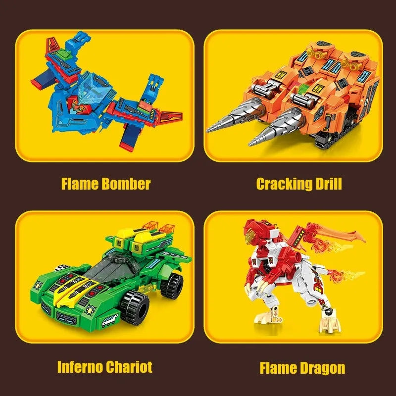Building Blocks Transforming Flaming War Mecha Robot Bricks Toys Construction Set Toys - 3