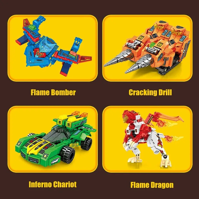 Building Blocks Transforming Flaming War Mecha Robot Bricks Toys - 3