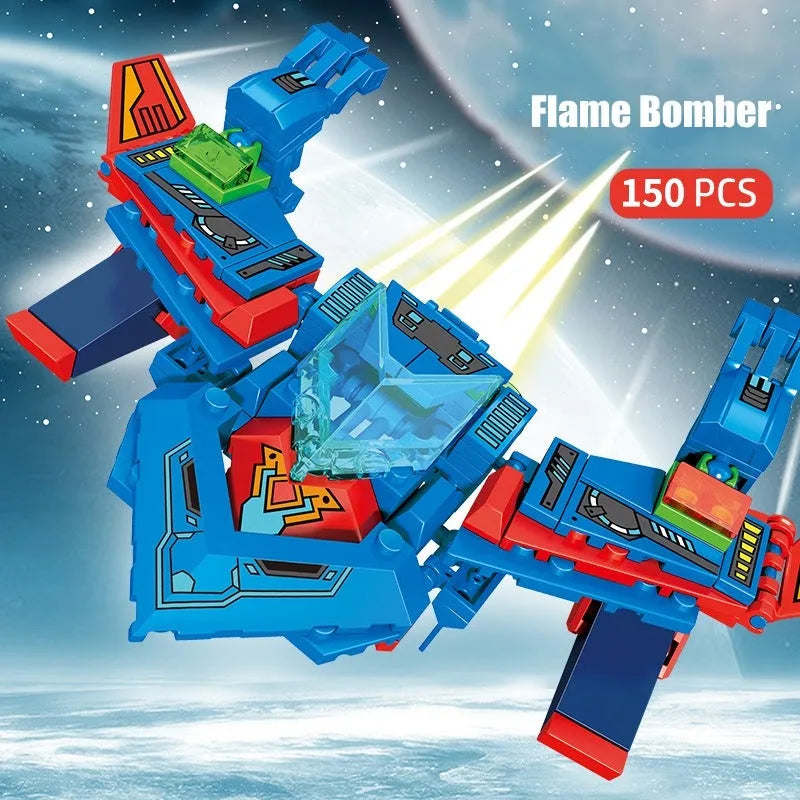 Building Blocks Transforming Flaming War Mecha Robot Bricks Toys - 4