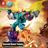 Thumbnail for Building Blocks Transforming Mecha Animal Robot Warrior Bricks Toys - 4