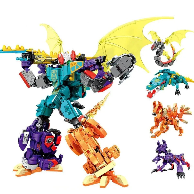 Building Blocks Transforming Mecha Animal Robot Warrior Bricks Toys - 1
