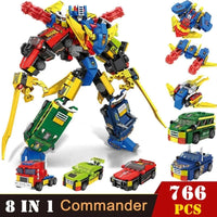 Thumbnail for Building Blocks Transforming Super Commander Car Robot Bricks Kids Toys - 2