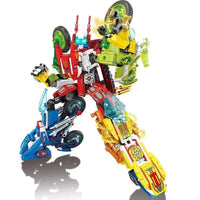 Thumbnail for Building Blocks Transforming Super Morphing Motorcycle Robot Bricks Toy - 3