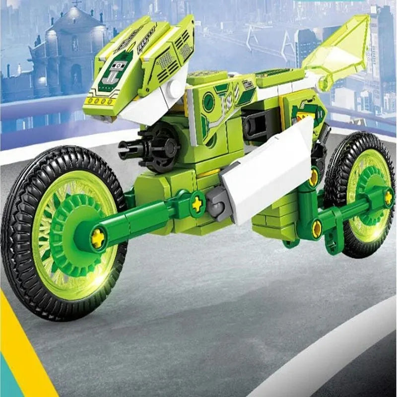 Building Blocks Transforming Super Morphing Motorcycle Robot Bricks Toy - 5