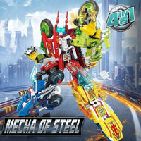Thumbnail for Building Blocks Transforming Super Morphing Motorcycle Robot Bricks Toy - 2
