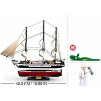 Thumbnail for Building Blocks Creative MOC USS Constitution Pirate Ship Bricks Toys - 2