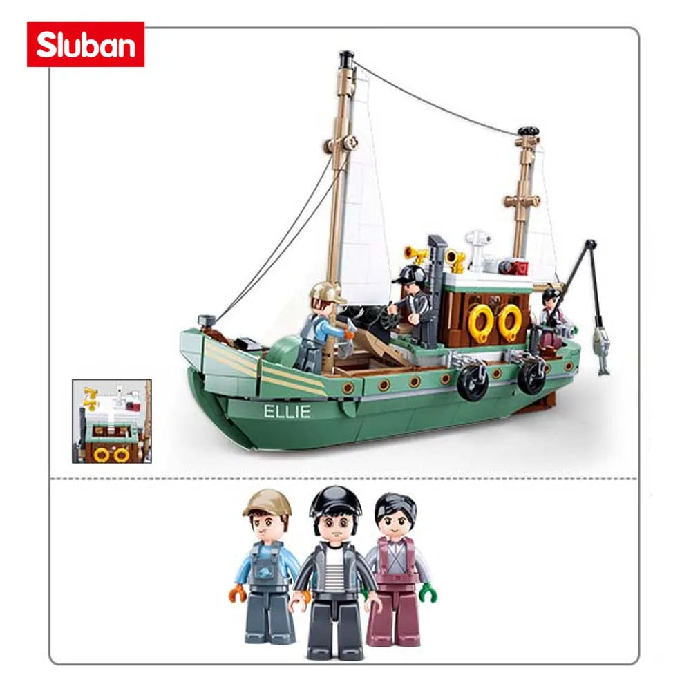 Building Blocks Creator Expert Fisherman Fishing Boat Bricks Toys - 5