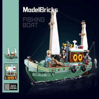 Thumbnail for Building Blocks Creator Expert Fisherman Fishing Boat Bricks Toys - 6