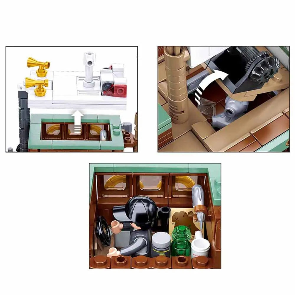 Building Blocks Creator Expert Fisherman Fishing Boat Bricks Toys - 4
