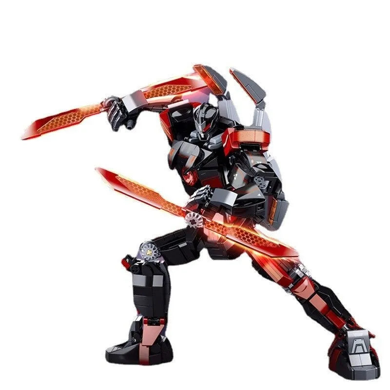 Building Blocks Dark Wanderer Transformed Mech Robot Warrior Bricks Toy - 2
