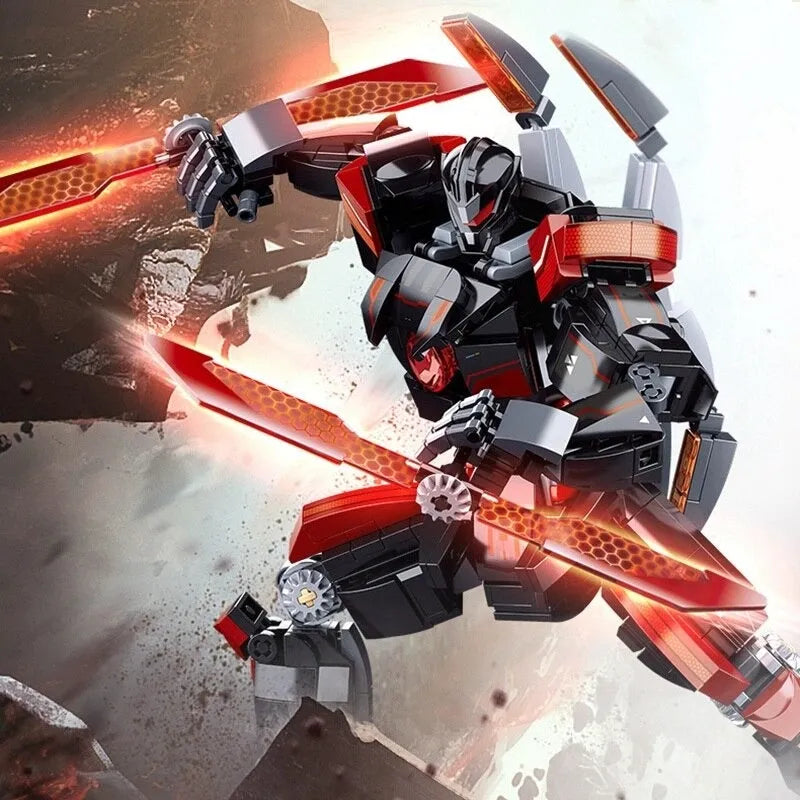 Building Blocks Dark Wanderer Transformed Mech Robot Warrior Bricks Toy - 3