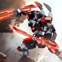 Thumbnail for Building Blocks Dark Wanderer Transformed Mech Robot Warrior Bricks Toy - 3