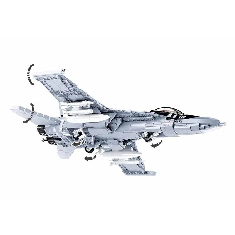 Building Blocks Military Aircraft MOC F18 Fighter Jet Bricks Toy - 4