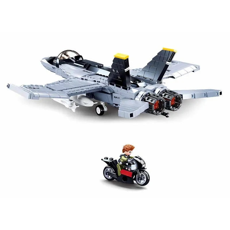 Building Blocks Military Aircraft MOC F18 Fighter Jet Bricks Toy - 3