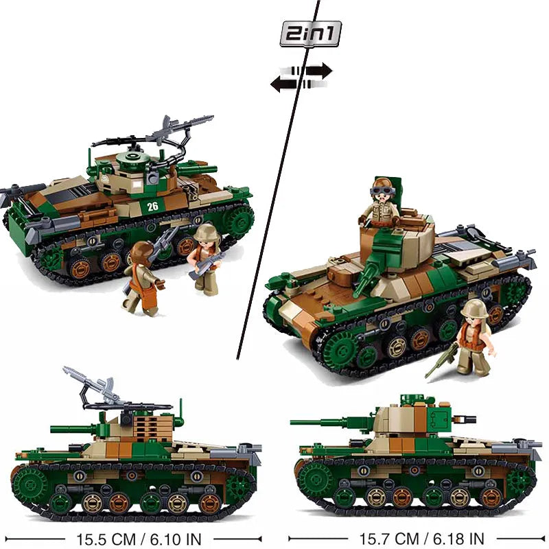 Building Blocks Military China Type 97 Medium Tank Bricks Toy - 2