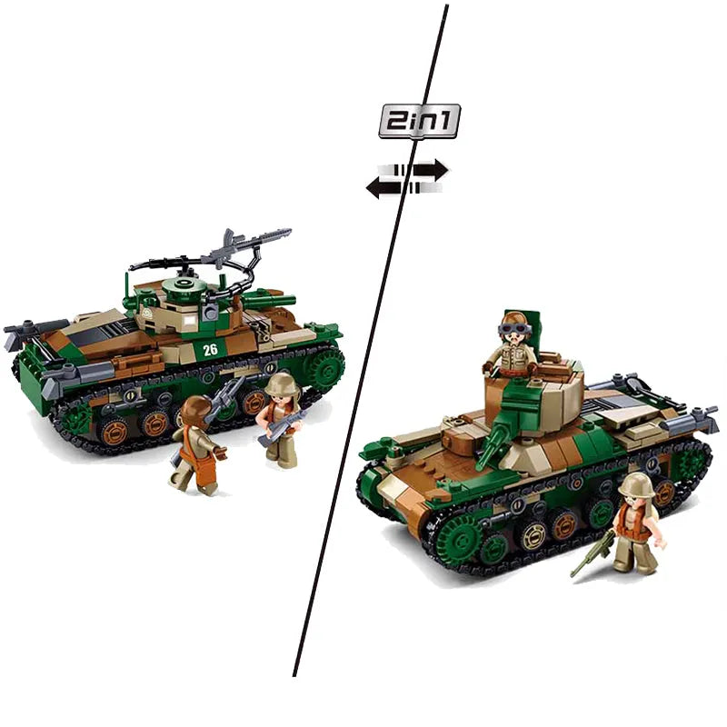 Building Blocks Military China Type 97 Medium Tank Bricks Toy - 3