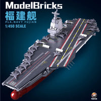 Thumbnail for Building Blocks Military Fujian Navy 003 Aircraft Carrier Bricks Toy - 2