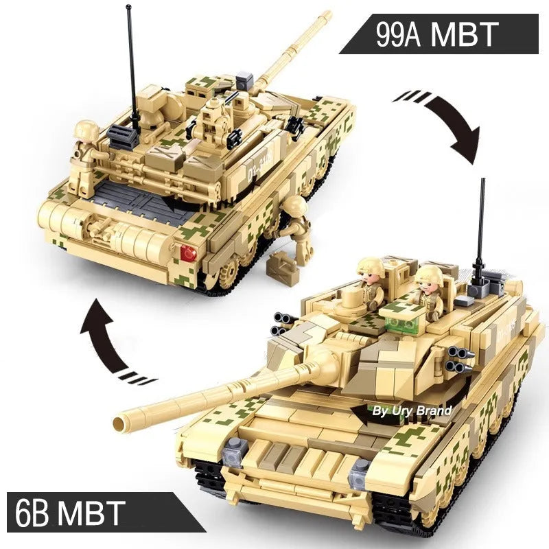 Building Blocks Military MOC 99A MBT Main Battle Tank Kids Bricks Toys - 2