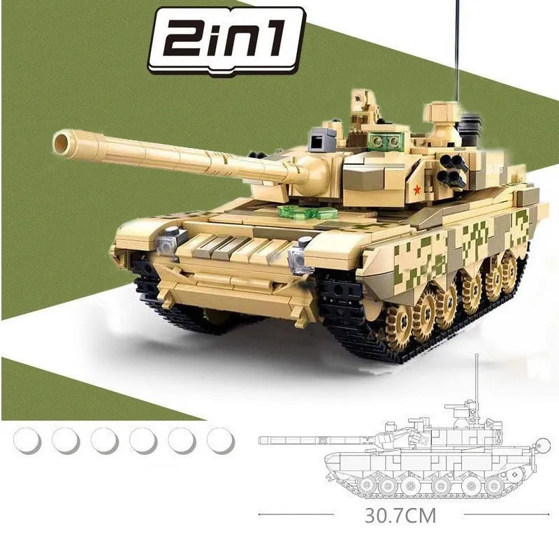 Building Blocks Military MOC 99A MBT Main Battle Tank Kids Bricks Toys - 5
