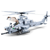 Thumbnail for Building Blocks Military MOC AH1Z Gunship Armed Helicopter Bricks Kids Toy - 6