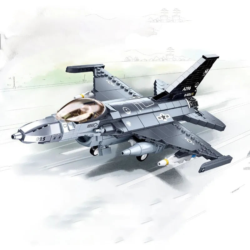 Building Blocks Military MOC F - 16C Falcon Fighter Jet Aircraft Bricks Toys - 5