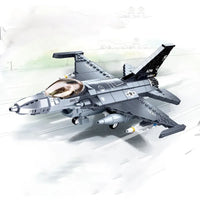 Thumbnail for Building Blocks Military MOC F - 16C Falcon Fighter Jet Aircraft Bricks Toys - 5