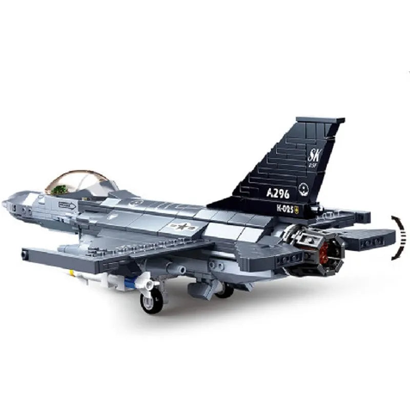 Building Blocks Military MOC F - 16C Falcon Fighter Jet Aircraft Bricks Toys - 6