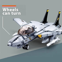 Thumbnail for Building Blocks Military MOC F14D US Army Fighter Jet Aircraft Bricks Toys Construction Set Toys - 3