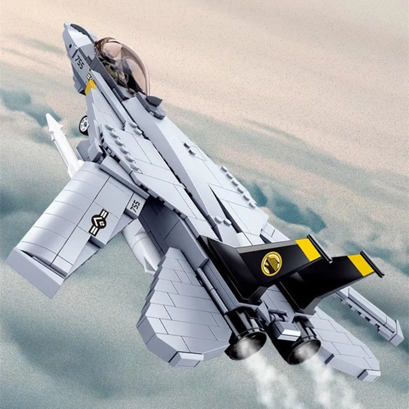 Building Blocks Military MOC F14D US Army Fighter Jet Aircraft Bricks Toys - 9