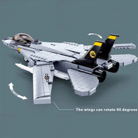 Thumbnail for Building Blocks Military MOC F14D US Army Fighter Jet Aircraft Bricks Toys Construction Set Toys - 8