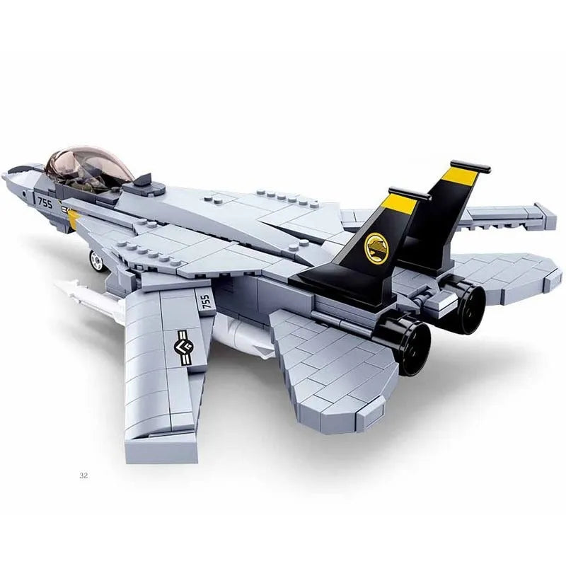 Building Blocks Military MOC F14D US Army Fighter Jet Aircraft Bricks Toys - 7