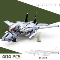 Thumbnail for Building Blocks Military MOC F14D US Army Fighter Jet Aircraft Bricks Toys - 2