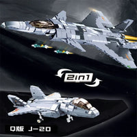 Thumbnail for Building Blocks Military MOC J-20 Stealth Fighter Aircraft Bricks Kids Toy Construction Set Toys - 2