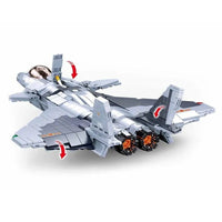 Thumbnail for Building Blocks Military MOC J-20 Stealth Fighter Aircraft Bricks Kids Toy Construction Set Toys - 1