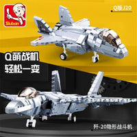 Thumbnail for Building Blocks Military MOC J-20 Stealth Fighter Aircraft Bricks Kids Toy Construction Set Toys - 7