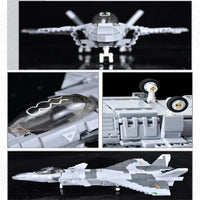 Thumbnail for Building Blocks Military MOC J - 20 Stealth Fighter Aircraft Bricks Kids Toy - 8