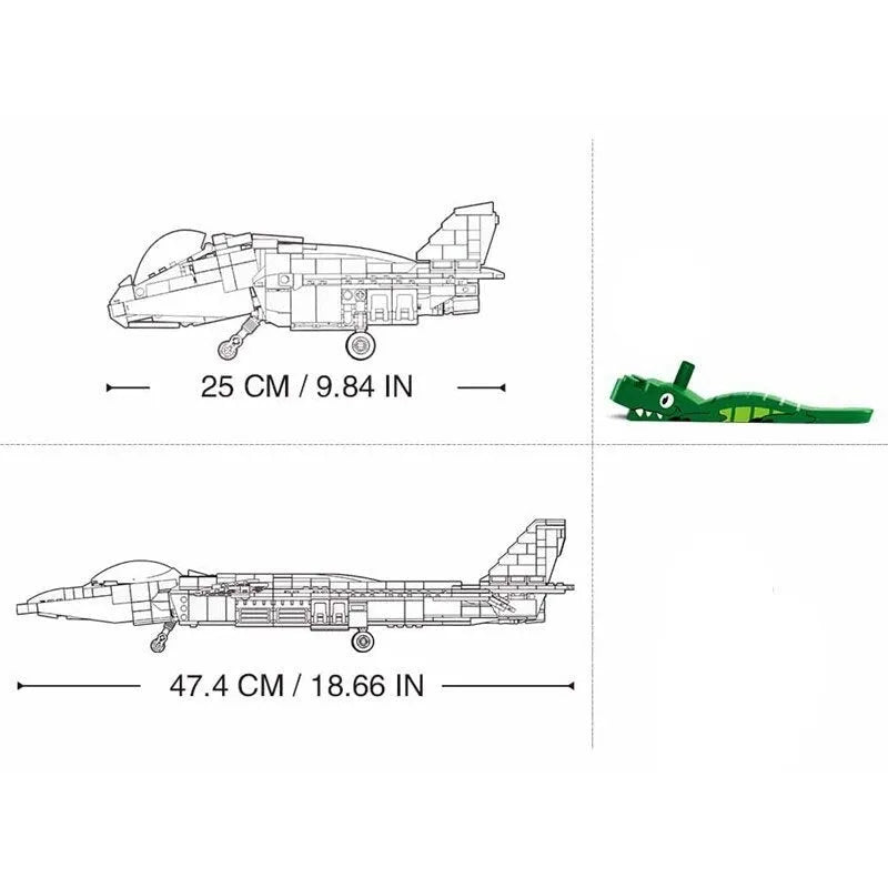 Building Blocks Military MOC J-20 Stealth Fighter Aircraft Bricks Kids Toy Construction Set Toys - 4