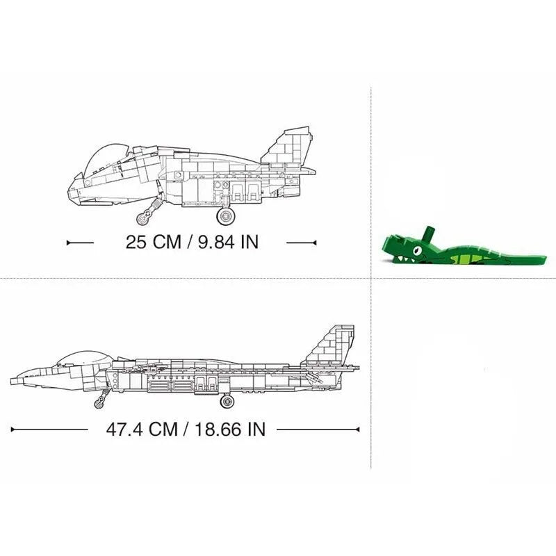 Building Blocks Military MOC J - 20 Stealth Fighter Aircraft Bricks Kids Toy - 4