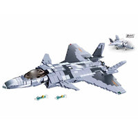 Thumbnail for Building Blocks Military MOC J - 20 Stealth Fighter Aircraft Bricks Kids Toy - 3