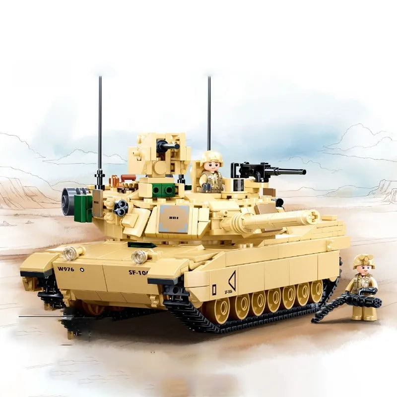 Building Blocks Military MOC M1A2 Chariot V2 Main Battle Tank Bricks Toys - 6