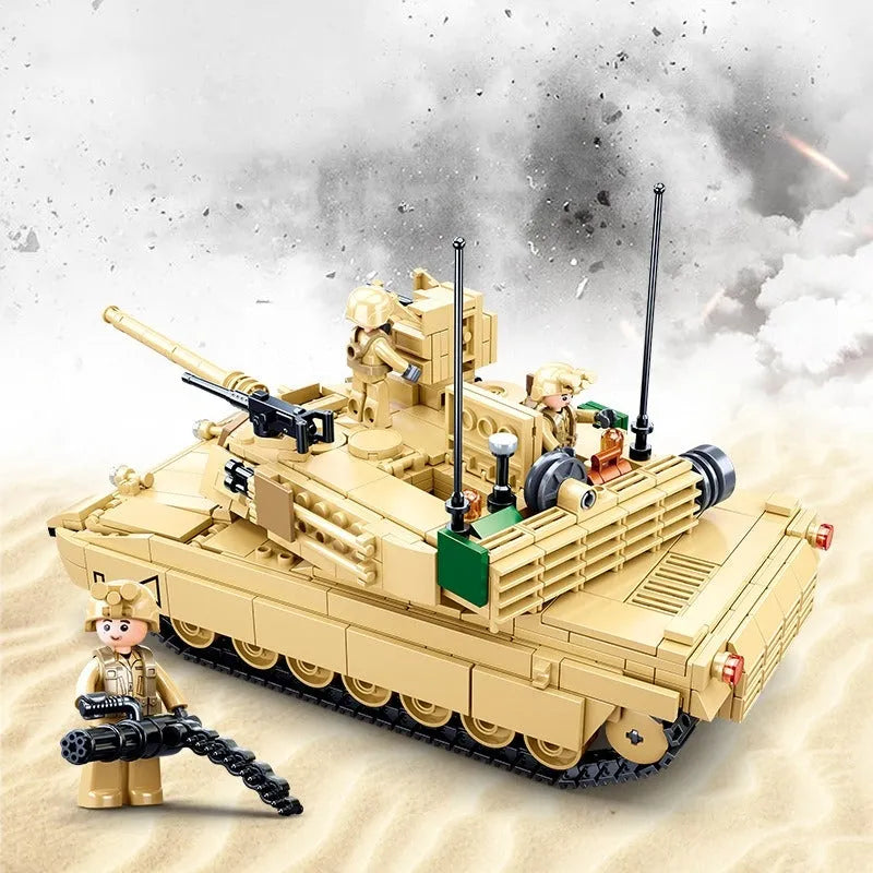 Building Blocks Military MOC M1A2 Chariot V2 Main Battle Tank Bricks Toys - 2