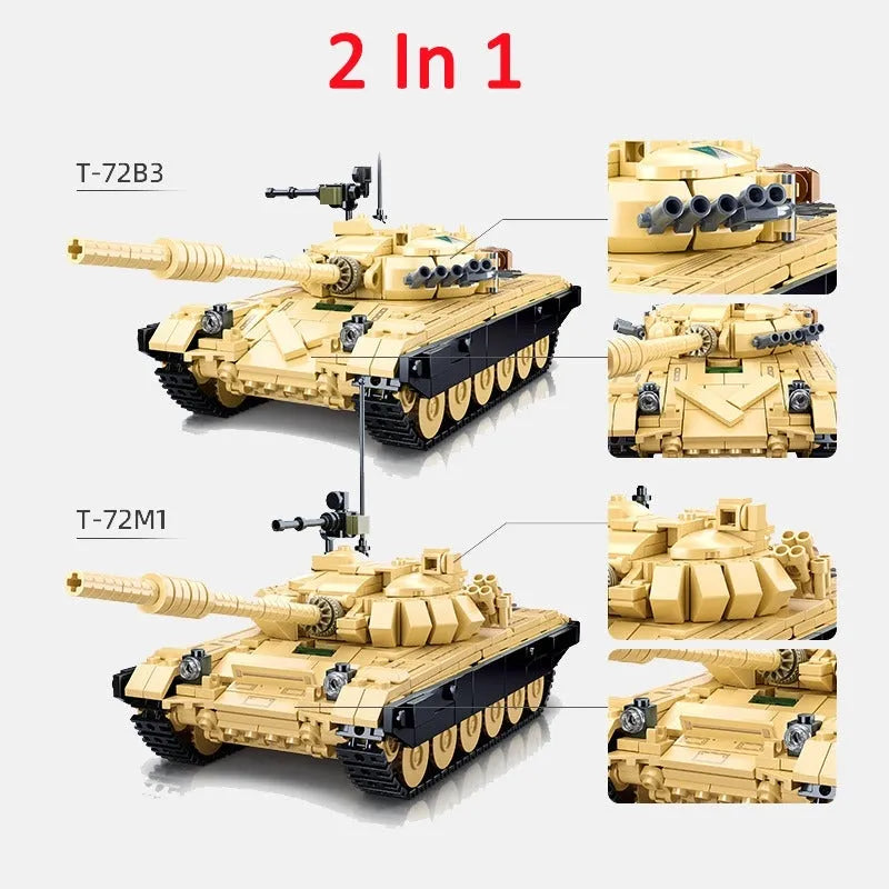 Building Blocks Military MOC MBT T72 Main Battle Tank Bricks Toys - 2