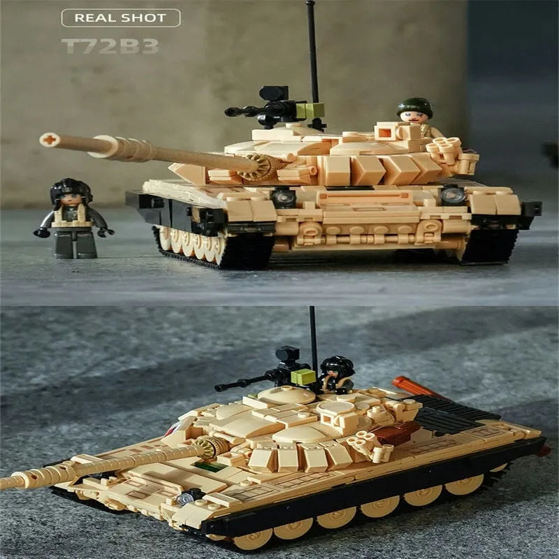 Building Blocks Military MOC MBT T72 Main Battle Tank Bricks Toys Construction Set Toys - 7