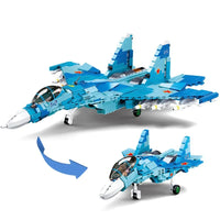 Thumbnail for Building Blocks Military MOC SU - 27 Flanker Fighter Jet Bricks Kids Toys - 1