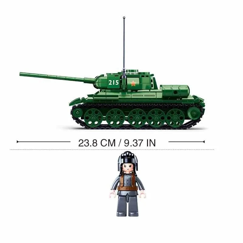 Building Blocks Military MOC WW2 215 Battle Tank Bricks Toys - 2