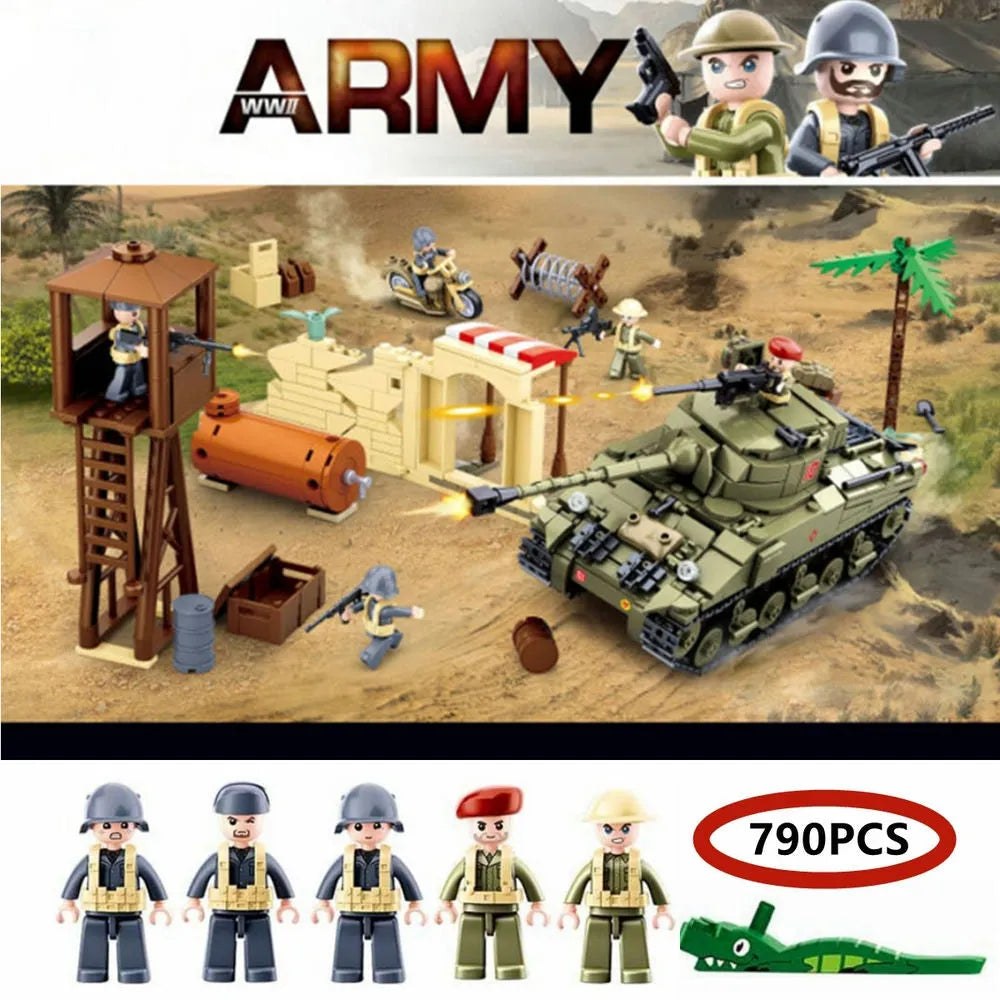 Building Blocks Military MOC WW2 Army Battle Of El Alamein Bricks Toy - 2