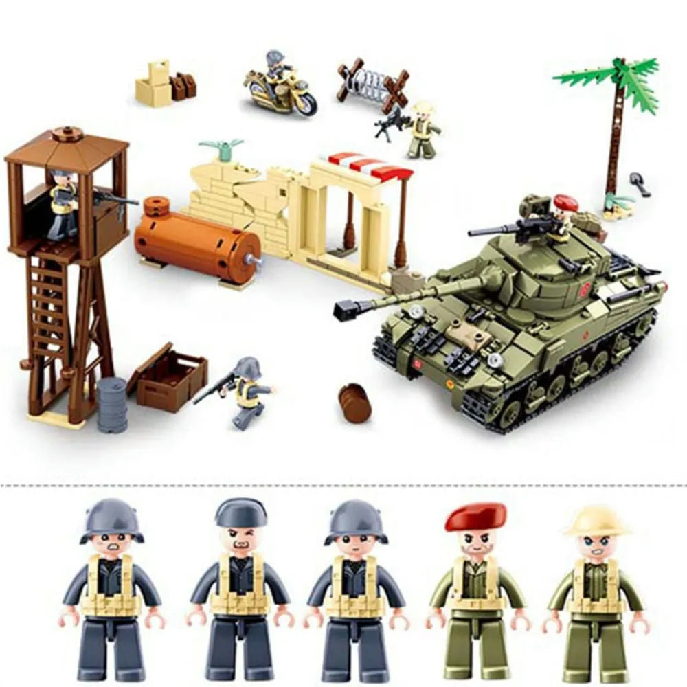 Building Blocks Military MOC WW2 Army Battle Of El Alamein Bricks Toy - 3