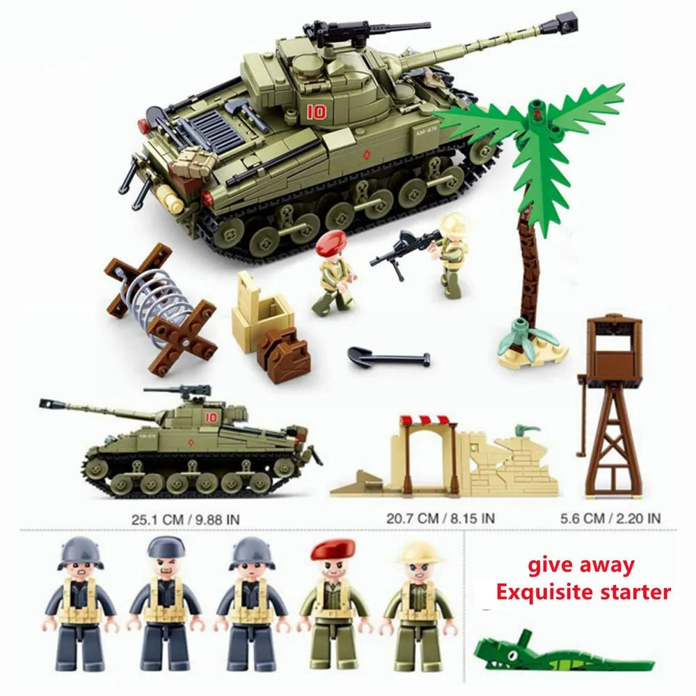 Building Blocks Military MOC WW2 Army Battle Of El Alamein Bricks Toy - 5
